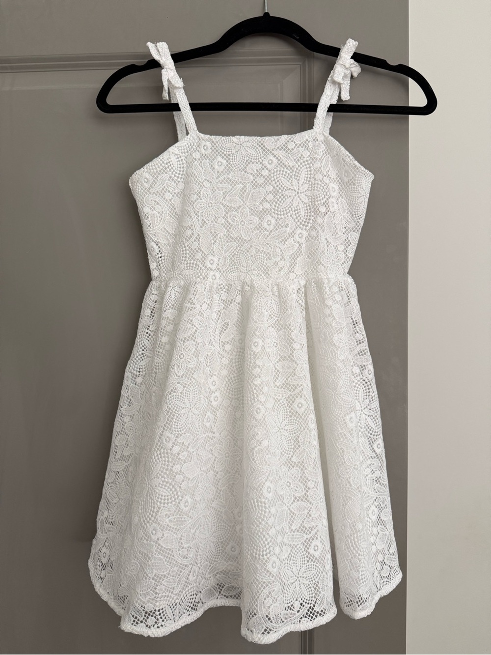 Janie and Jack White Lace Tie-Shoulder Girls Dress First Communion